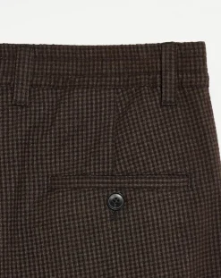 Pantalon Villa imprimé vichy marron