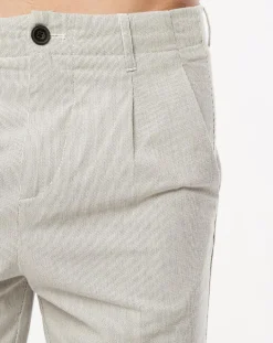 Pantalon Vitalien micro rayures blanc/bleu