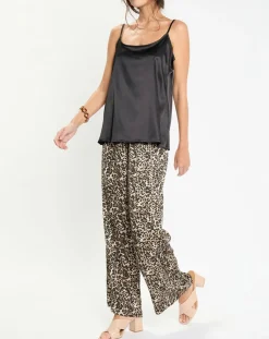 Pantalon West imprimé léopard beige/noir