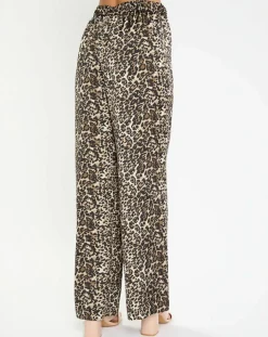 Pantalon West imprimé léopard beige/noir