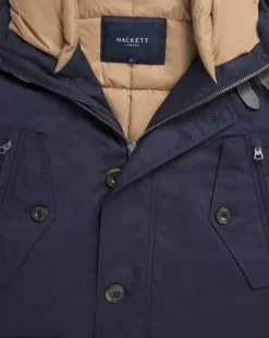 Parka à capuche Canvas bleu marine