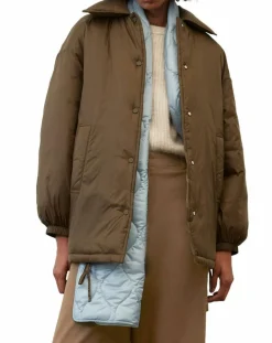 Parka boutons nylon marron