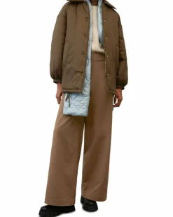 Parka boutons nylon marron