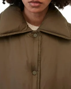 Parka boutons nylon marron