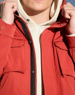 Parka droite Napocket avec doudoune amovible matelassée sans manches rouille