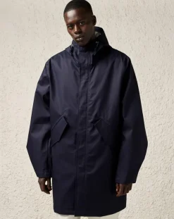 Parka en Coton mélangé imperméable Jewa à capuche marine