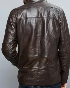 Parka en Cuir Aron marron