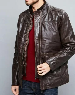 Parka en Cuir Aron marron