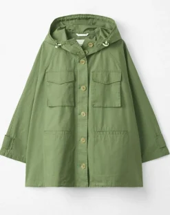 Parka Gr Poches Coton Bio Zip kaki