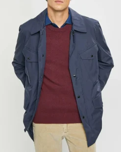 Parka imperméable légère bleu marine