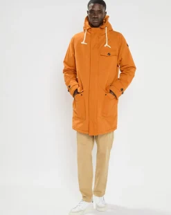 Parka matelassée à capuche Sherpa orange