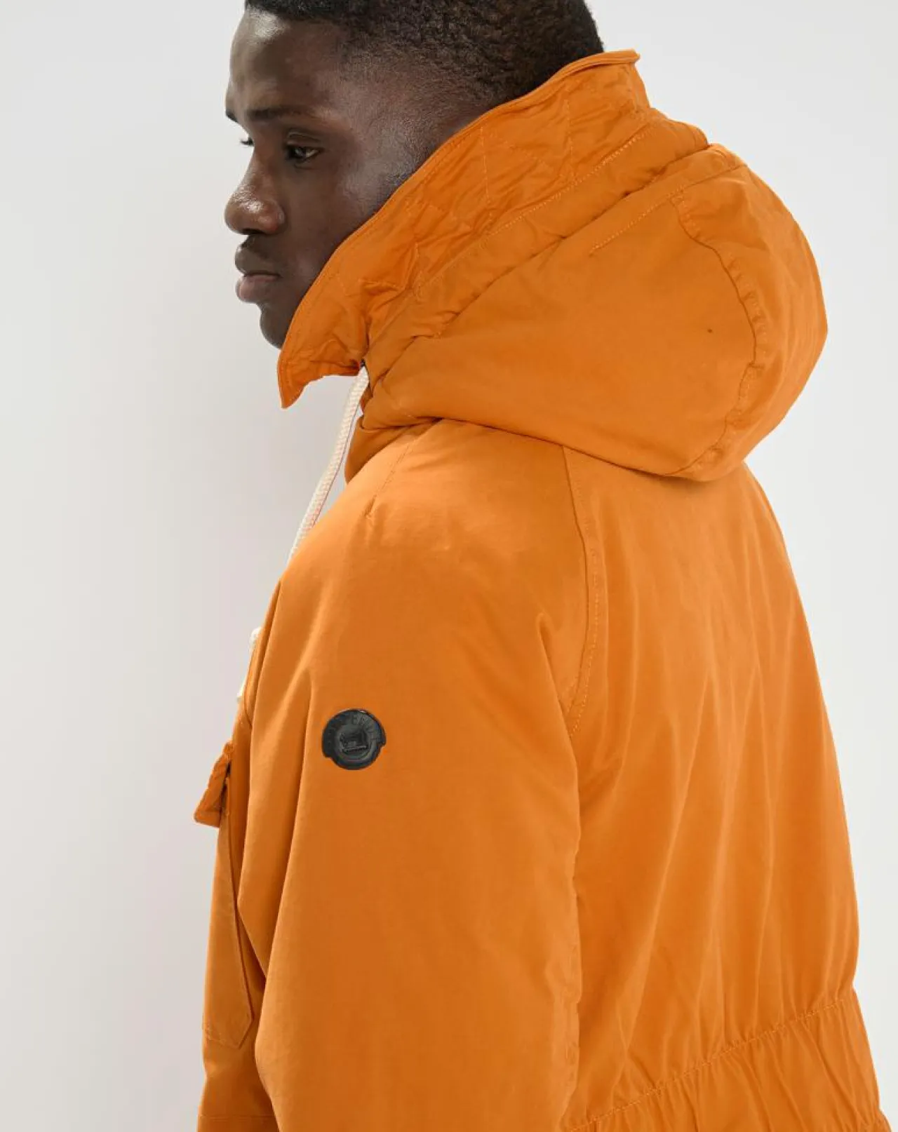 Parka matelassée à capuche Sherpa orange
