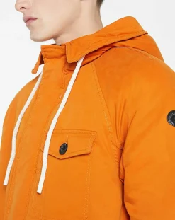 Parka matelassée à capuche Sherpa orange
