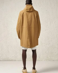 Parka mi-longue en Matière recyclée Jiwa à capuche camel