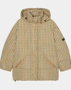 Parka Puffer oversize à carreaux multicolore