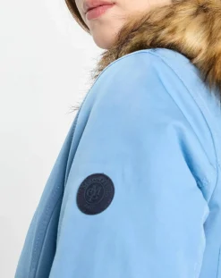 Parka Thermor à capuche fausse fourrure bleue
