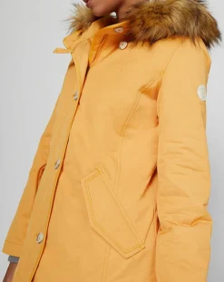 Parka Thermor à capuche fausse fourrure jaune