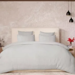 Parure de Couette 3 pcs 100% Gaze de Coton Lavé gris glacier