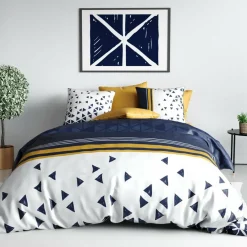 Parure housse de couette Bandol bleue