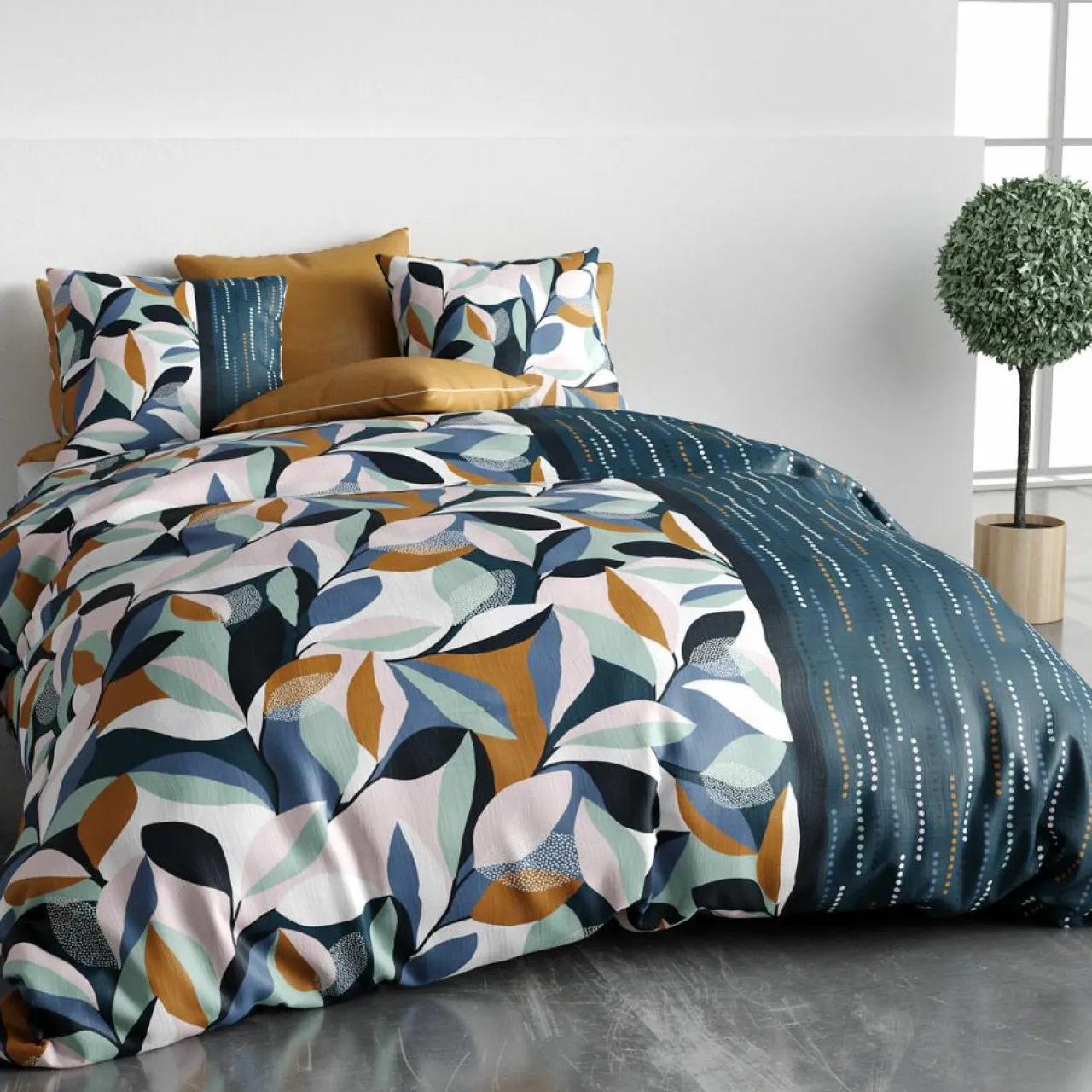 Parure housse de couette Floris multicolore