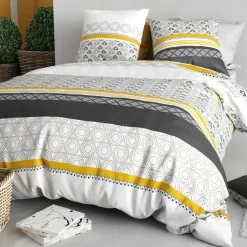 Parure Housse de Couette 3pcs 100% Coton 57fils spira
