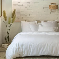 Parure housse de couette 100% Percale de Coton blanche