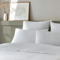 Parure Housse de Couette en Coton et Bambou blanche