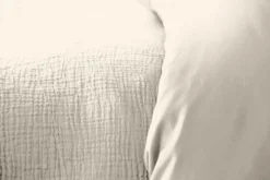 Parure housse de couette 100% Gaze de Coton galet