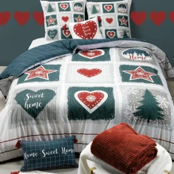 Parure Housse de Couette Home Sweet Home multicolore