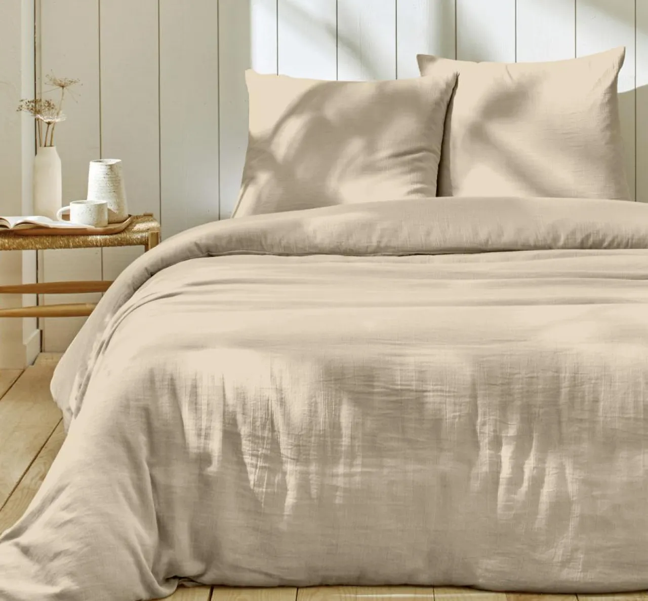 Parure housse de couette 100% Gaze de Coton lin