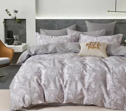 Parure housse de couette 100% Percale de Coton grise