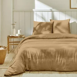 Parure housse de couette 100% Gaze de Coton lin