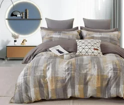 Parure housse de couette 100% Percale de Coton grise