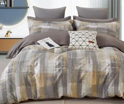 Parure housse de couette 100% Percale de Coton grise