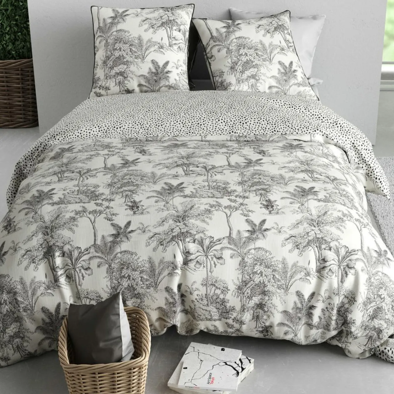 Parure housse de couette Fauve blanche