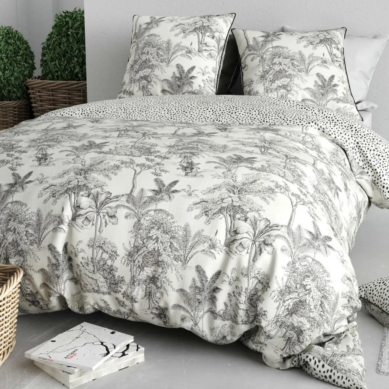 Parure housse de couette Fauve blanche