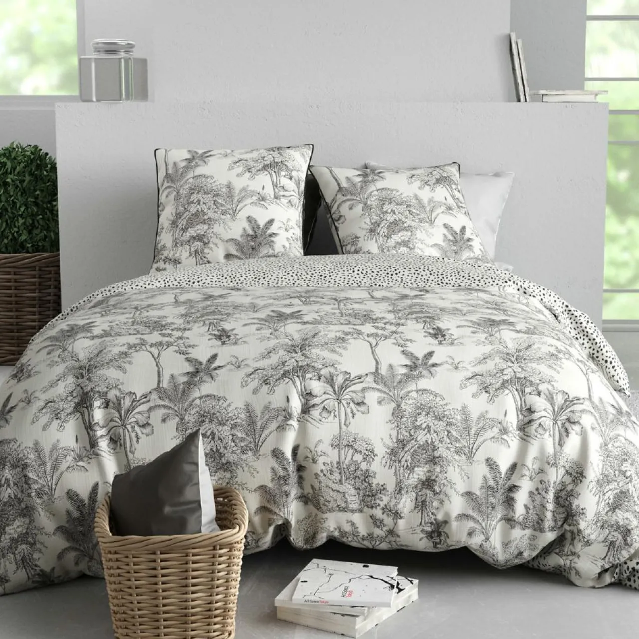 Parure housse de couette Fauve blanche