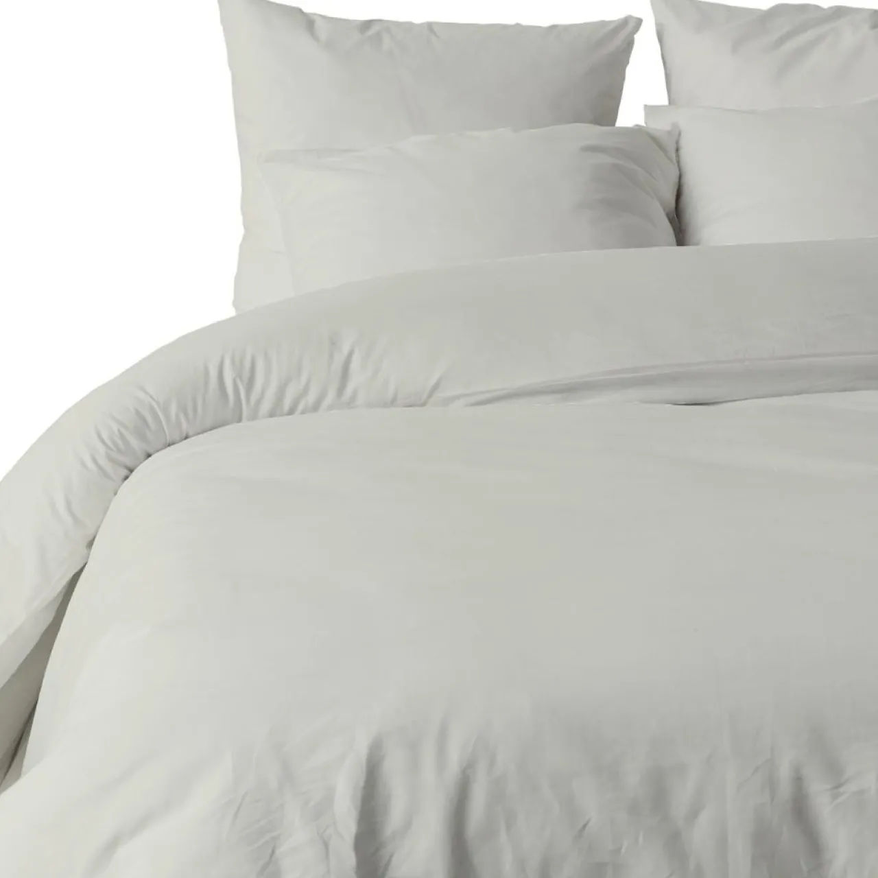 Parure housse de couette unie ivoire