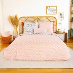 Parure Housse de Couette blanc/rose