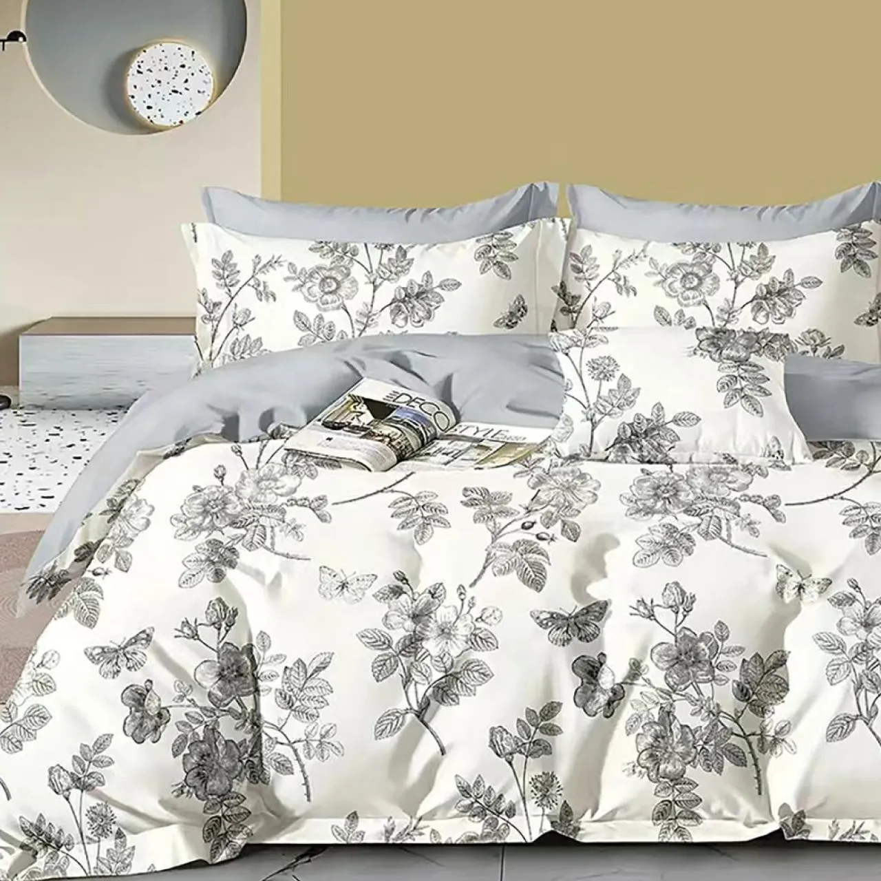 Parure housse de couette en Coton écrue