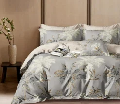 Parure housse de couette 100% Percale de Coton grise
