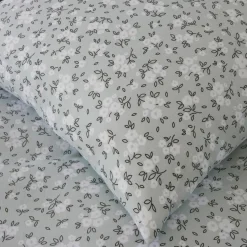 Parure Housse de Couette 100% Gaze de Coton Imprimé Edana grise