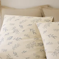 Parure Housse de Couette 100% Gaze de Coton Imprimé Liveo blanche