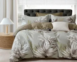 Parure housse de couette 100% Percale de Coton verte