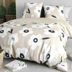 Parure housse de couette Lena beige - 240x220 cm