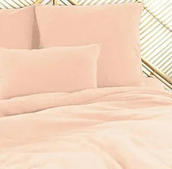 Parure housse de couette 100% Gaze de Coton pêche