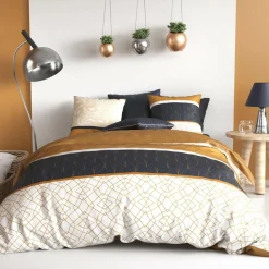 Parure housse de couette Felora jaune