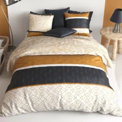 Parure housse de couette Felora jaune