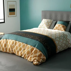 Parure housse de couette Bangui bleue