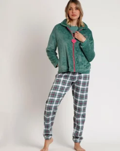 Peignoir Be Kind to the Planet C vert feuille